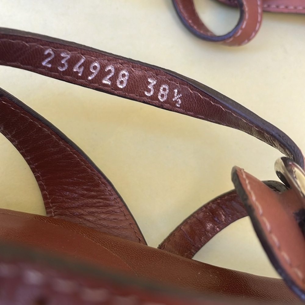Vintage brown/silver Gucci all leather shoes with dust bag - Picture 8 of 15